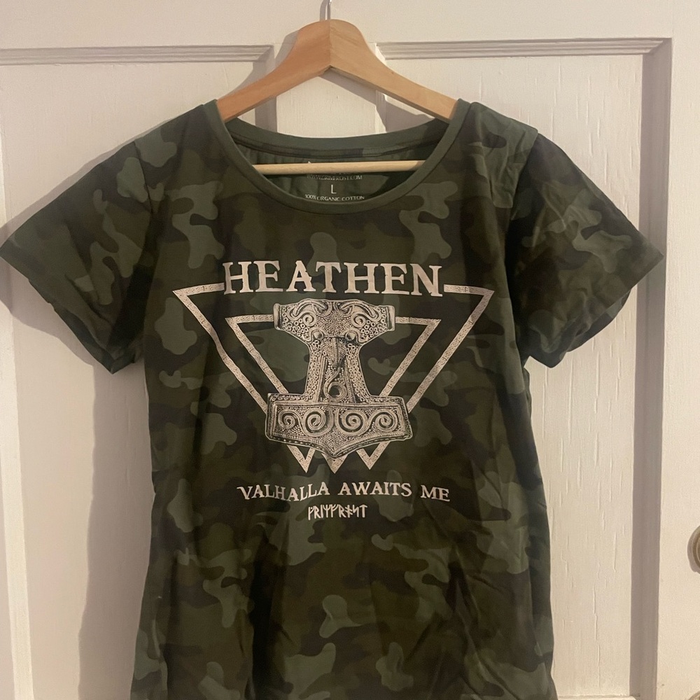 Camo Grimfrost Mjolnir Thor’s Hammer Heathen T-Shirt
